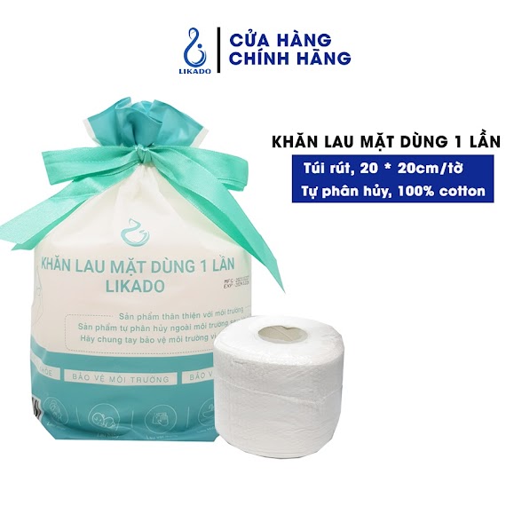 Khăn Lau Mặt Dùng 1 Lần Spa (50 Khăn) Likado Kích Thước (20X20Cm)(1 Cuộn)