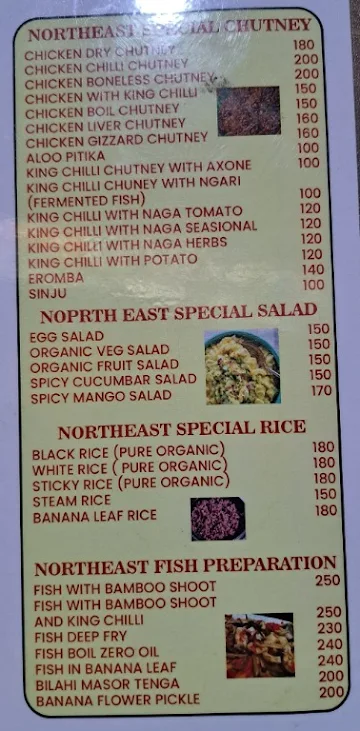 The Taste of Northeast india menu 