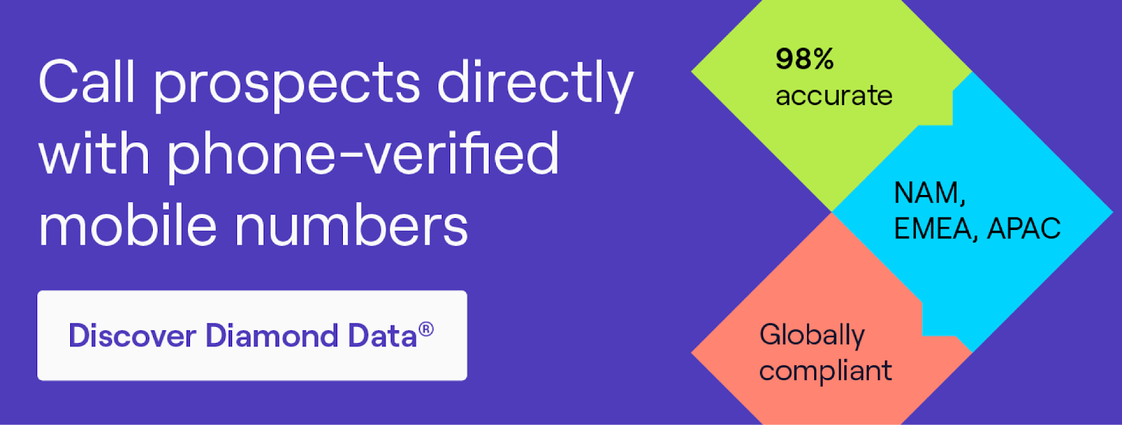 Call prospects directly with phone-verified mobile numbers. Click to discover diamond data from Cognism.