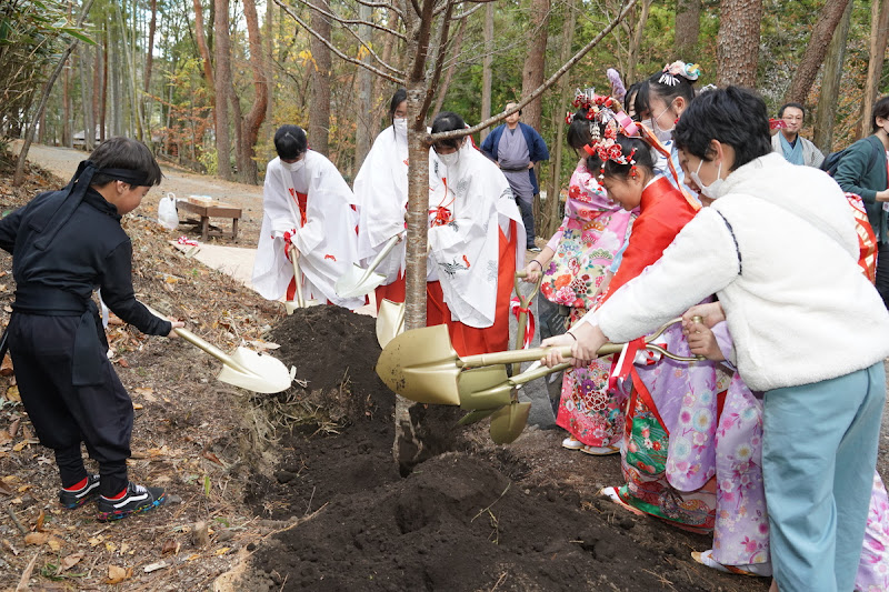 「里山」の復活を目指す江戸ワンダーランド 日光江戸村で2017年に続き「桜の植樹式」第2弾が開催・・・C.W.ニコル・アファンの森財団と「姉妹森」の覚書締結も