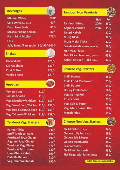 Urban Pind menu 