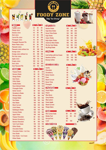 Foody Zone menu 