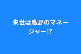 来世は烏野のマネージャー!?