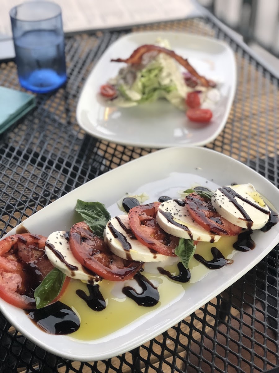 Caprese and half wedge salad, both gf and amazing!!