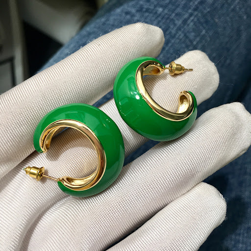 Title 3, Creative Retro C-shaped Enamel Drip Oil Moon Bo...