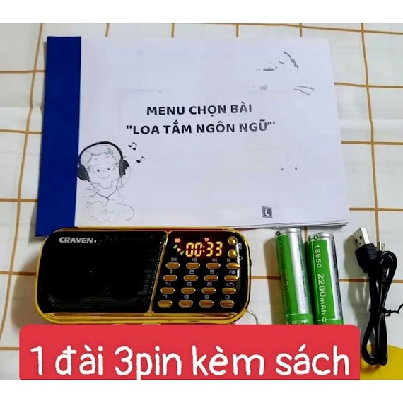 Combo Loa Đài Craven Nghe Thẻ Nhớ, Usb, Fm, Máy Nghe Nhạc Mini Tắm Ngôn Ngữ Caraven