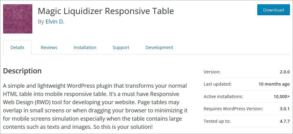 TablePress alternative table plugins