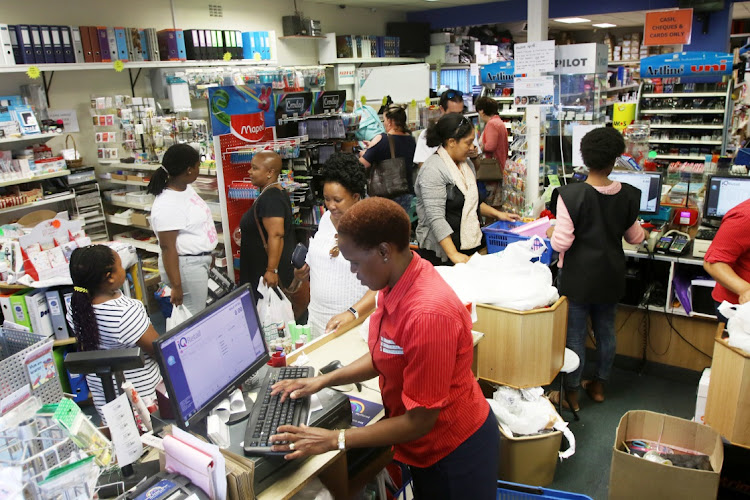 Shoppers seen at a stationery shop in Vincent East London as kids and parents prepare for the back to school rush.