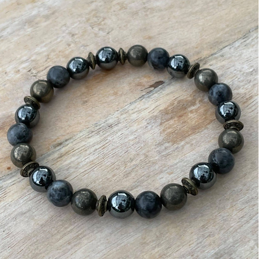 bracelet pyrite labradorite,hematite