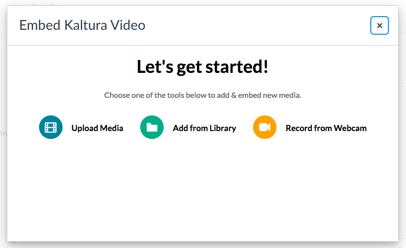 embed kaltura video pop up window