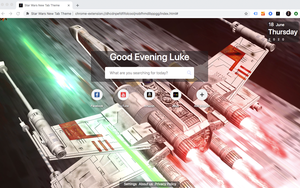 Star Wars New Tab Theme Preview image 5