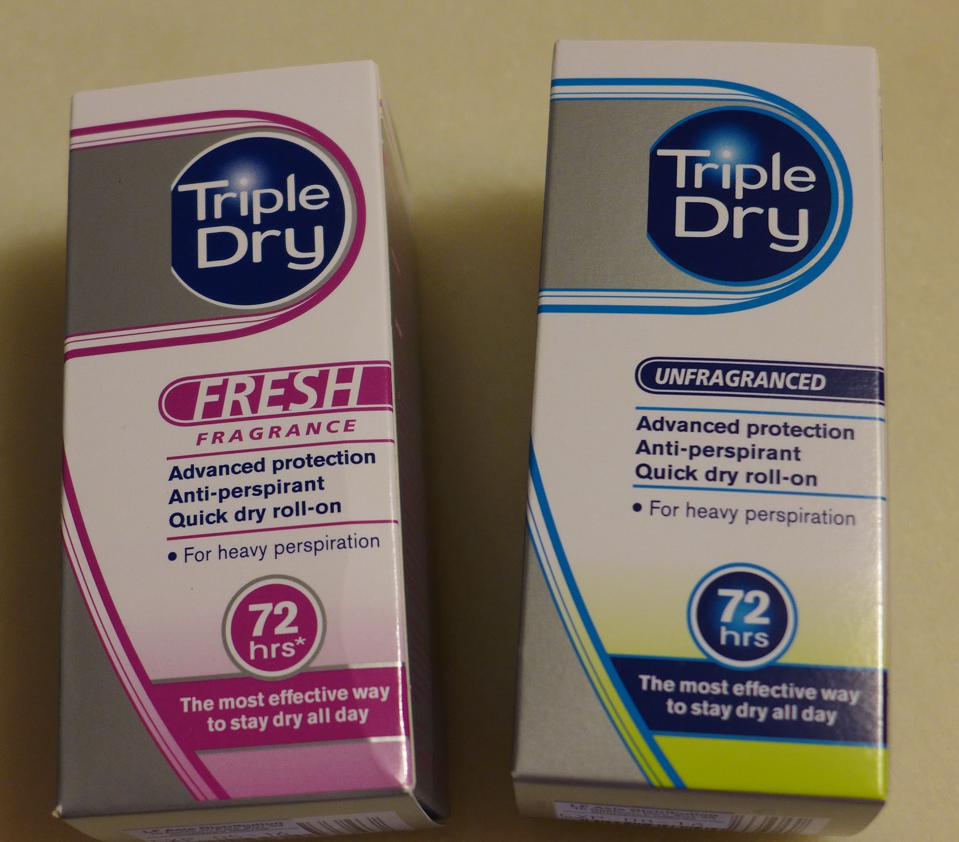 Dry antitranspirant test triple Deo