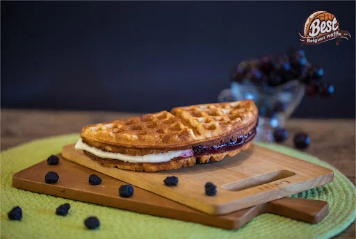 Blueberry Cream Cheese Waffle Sandwich