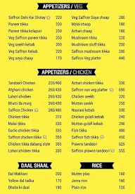 Saffron Flavors menu 1