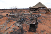 The devastation after a fire ripped through a camp at Lohatla military base in the Northern Cape. File photo.