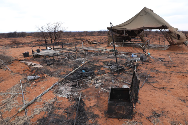 The devastation after a fire ripped through a camp at Lohatla military base in the Northern Cape. File photo.