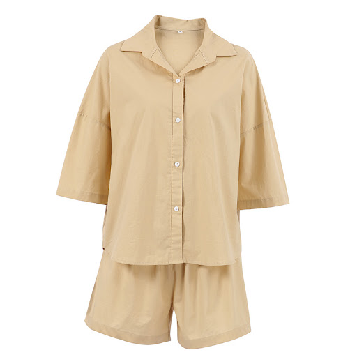 Title 12, New Cotton and Linen Shirt Pajamas with 3/4 Sle...
