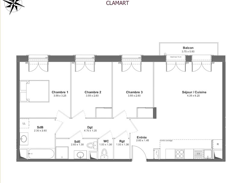 Vente appartement 4 pièces 77.75 m² à Clamart (92140), 535 600 €