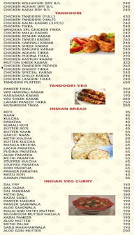 Vandana Gardenia menu 2