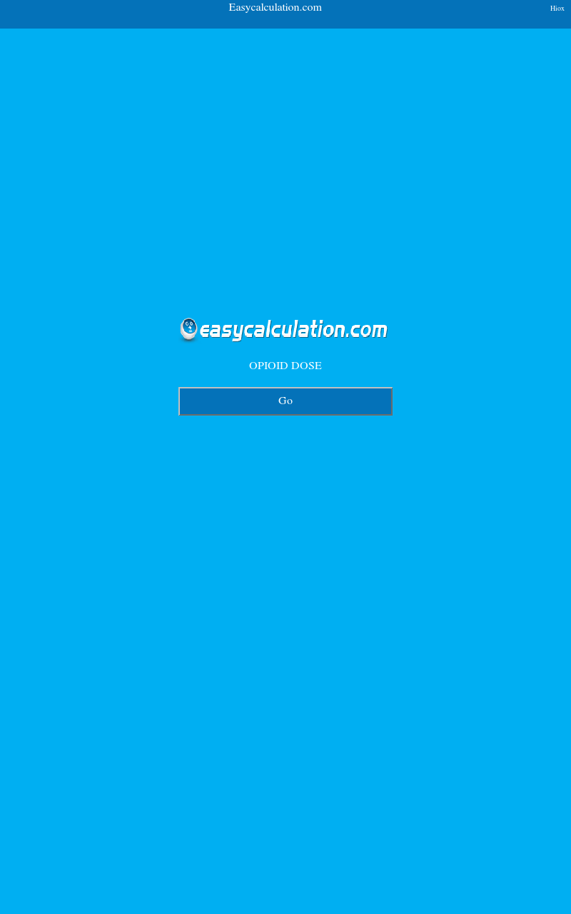 Opioid Dose Calculator Screen 3