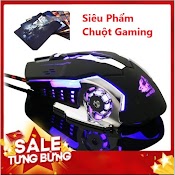 Chuột Game Thủ V5 Cực Bền Thiết Kế Độc Lạ Có Led Nhiều Màu Và Lót Chuột Game