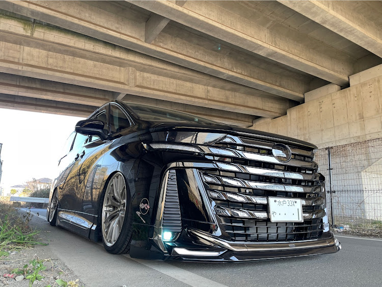 ヴェルファイアの漆黒さん・投稿数稼ぎ・ご近所ガード下・走行車高・フロスティブルーに関するカスタム事例の投稿画像4枚目