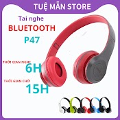 Tai Nghe Chụp Tai Bluetooth Headphone Không Dây 5.0 P47 Tueman Dễ Thương Trend Tiktok