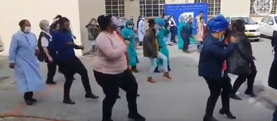 Health-care workers at George Hospital joined the global dance challenge by showing off their moves to Master KG's hit song.