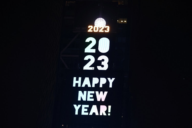 A building illuminates at the first public New Year's event since the coronavirus disease (COVID-19) pandemic, at Times Square, in the Manhattan borough of New York City, New York, U.S., January 1, 2023.