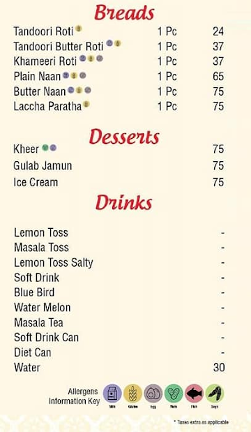 Nazeer Foods menu 