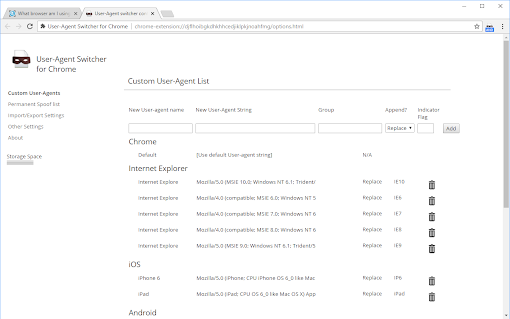 User-Agent Switcher for Chrome