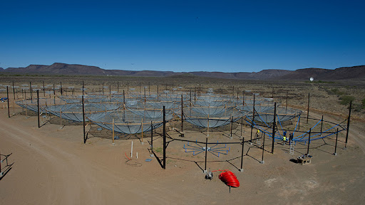 The Hydrogen Epoch of Reionisation Array in the Northern Cape. (Image credit: SARAO)