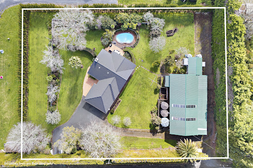 Aerial view of house and garden in this luxury house for sale in Stillwater
