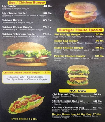 The Burger House & Grills menu 