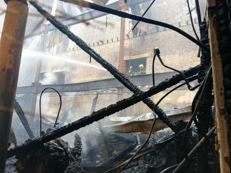 The remains of an historic building in the Cape Town CBD which was gutted by fire on December 2 2020.