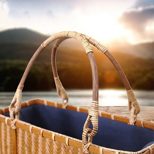 Title 2, Portable Bamboo Shopping Basket and Bag, eco-fr...