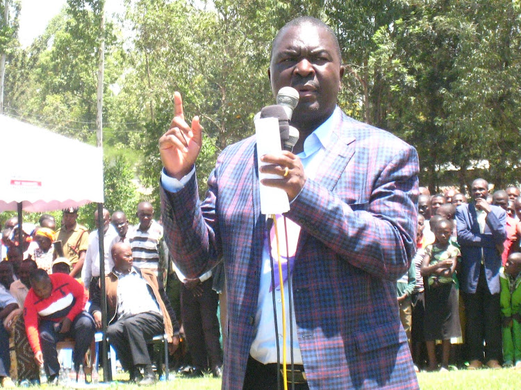 Navakholo MP Emmanuel Wangwe at Sisokhe Primary School on Sunday