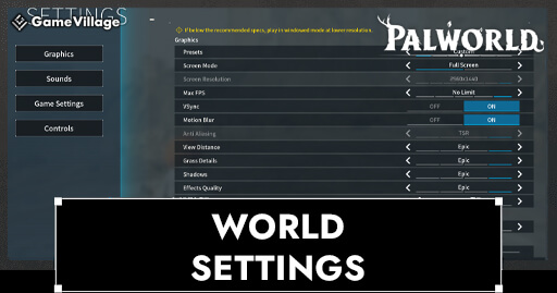 Recommended settings and how to change them