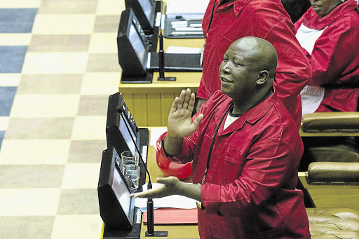 Julius Malema, leader of the Economic Freedom Fighters in parliament. File photo