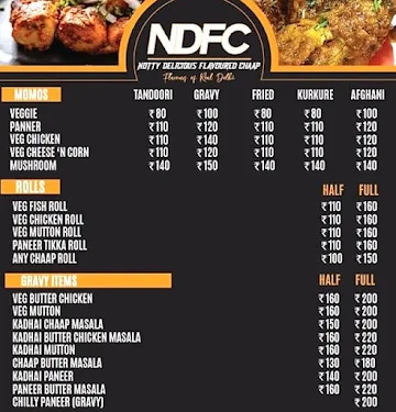 NDFC - Notty Delicious Flavoured Chaap menu 