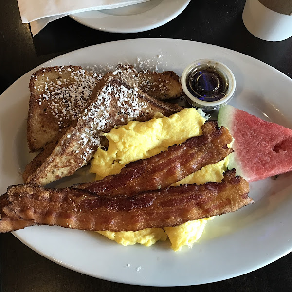 French toast with bacon and eggs