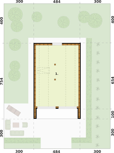 Moca 2 A szkielet drewniany dom letniskowy na zgłoszenie do 35m2 - Rzut poddasza