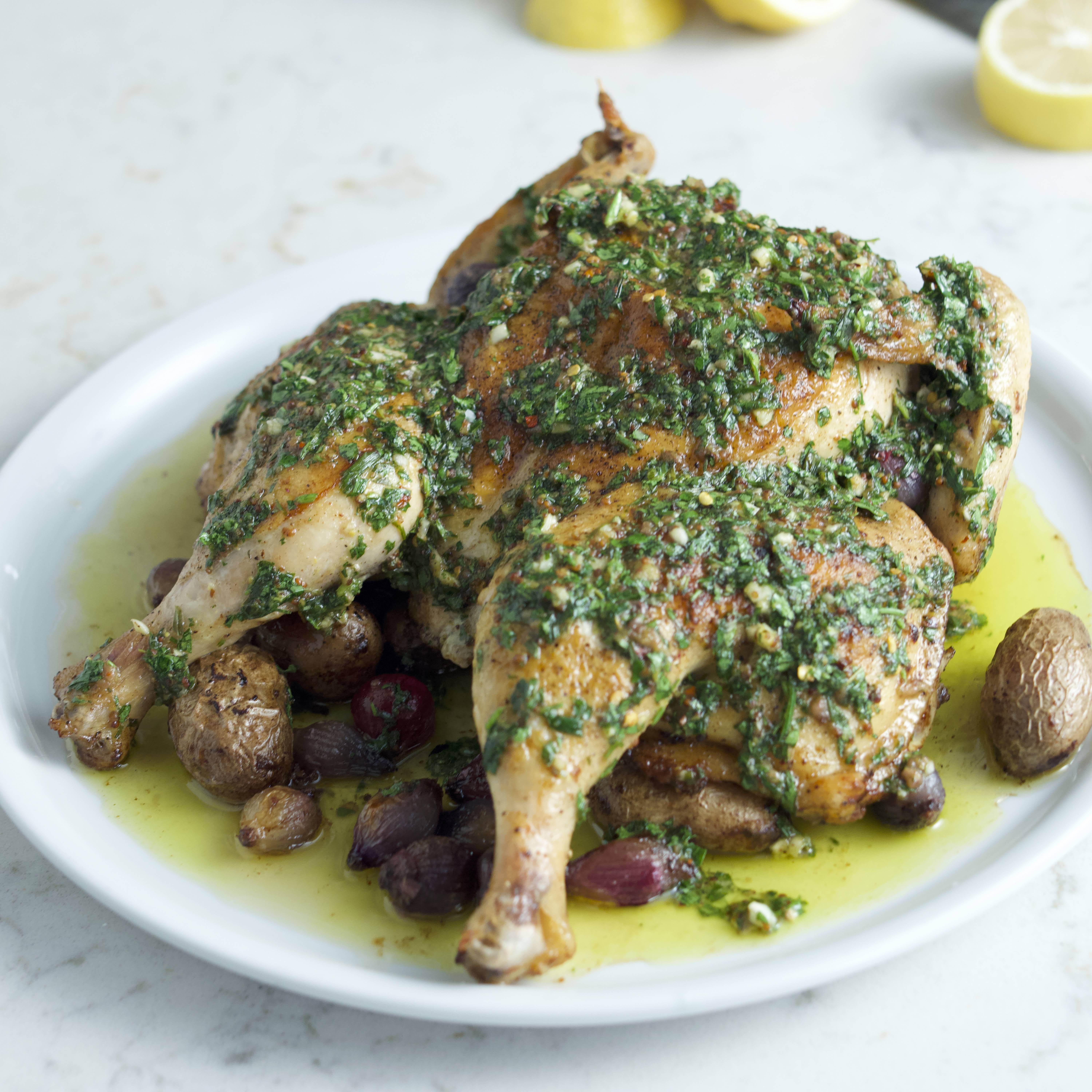 Chimichurri Spatchcock Chicken - Dad With A Pan