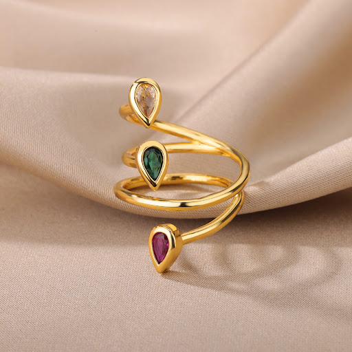 Title 2, Niche Design Color Zircon Ring. A stylish and m...