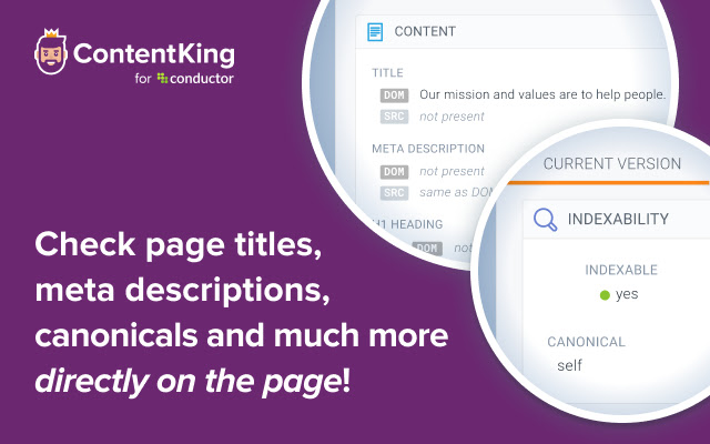 ContentKing: Real-time SEO auditing chrome extension