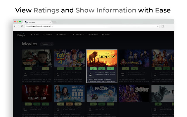 zRate Hulu Disney+: IMDB Ratings & Show Info chrome extension