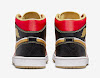 air jordan 1 mid xq white/gold dust-sport red-black