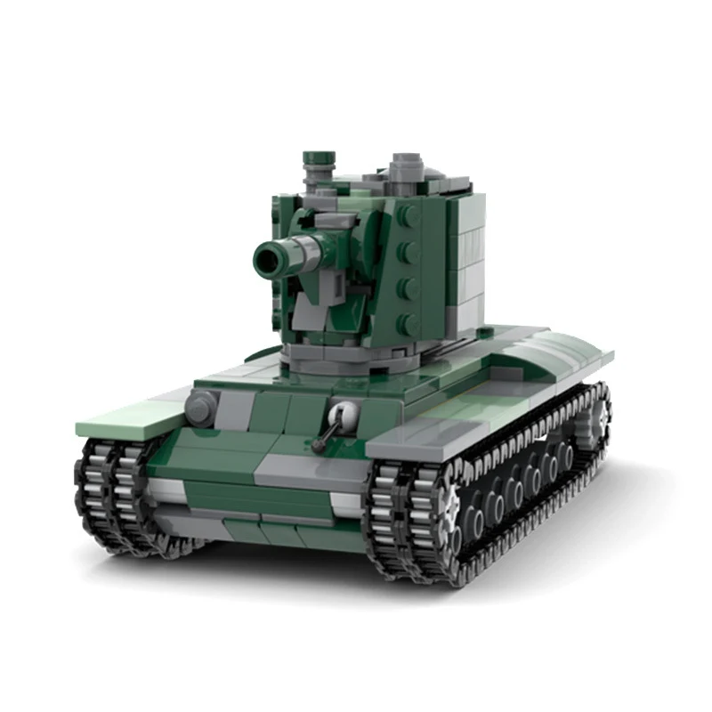 KV-2 Ağır Hizmet Tank Modeli MOC-137385 Montaj Ekleme Küçük Parçacıklar Kendi sağlam tankını sergilemek ve yaratıcı oyun için inşa et