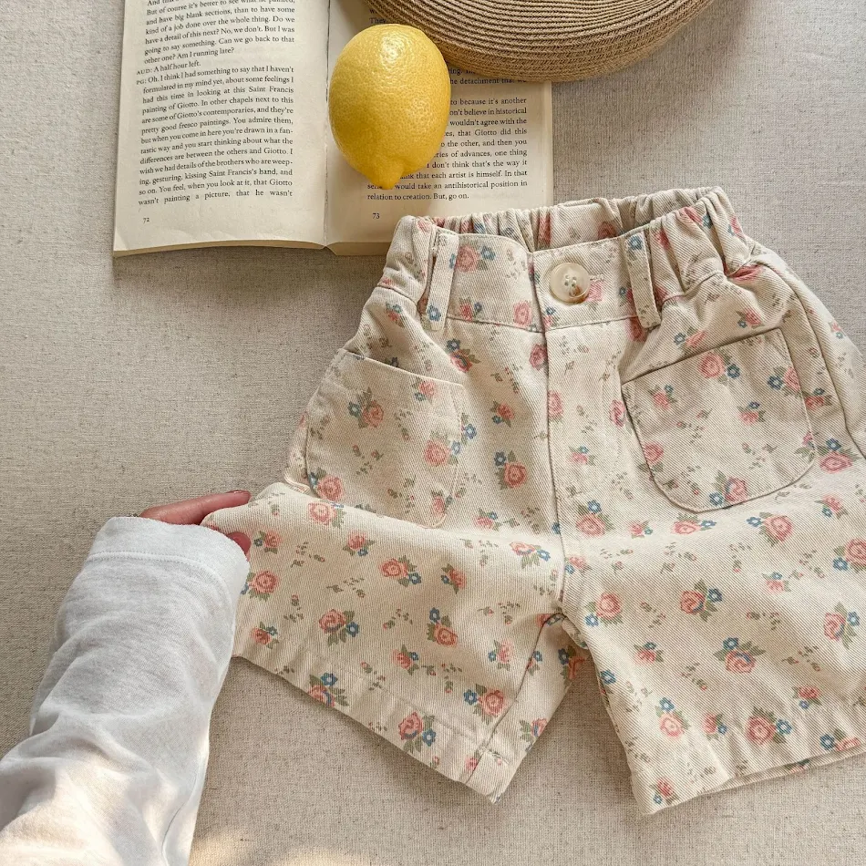 Pantalones Cortos de Algodón Lavado de Verano para Niñas Frescura y Comodidad Ideales para el Verano Suaves y Transpirables Perfectos para Juegos al Aire Libre
