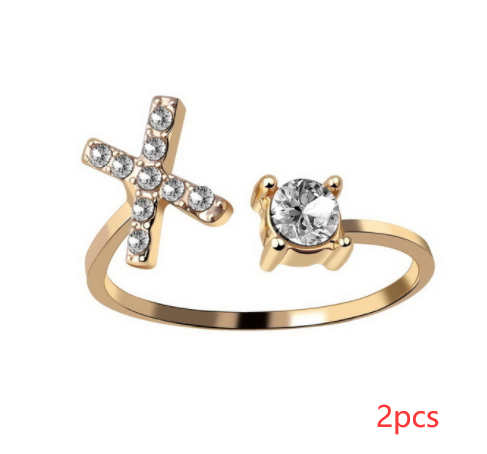Anel ajustável com 26 letras iniciais, novo design, joia fashion para mulheres, simples e elegante, perfeito para presentear.